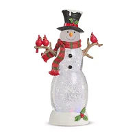 Roman 18in Lighted Swirl Snowman Christmas Tabletop Decor