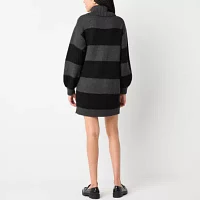 by&by Womens Long Sleeve Striped Sweater Dress Juniors