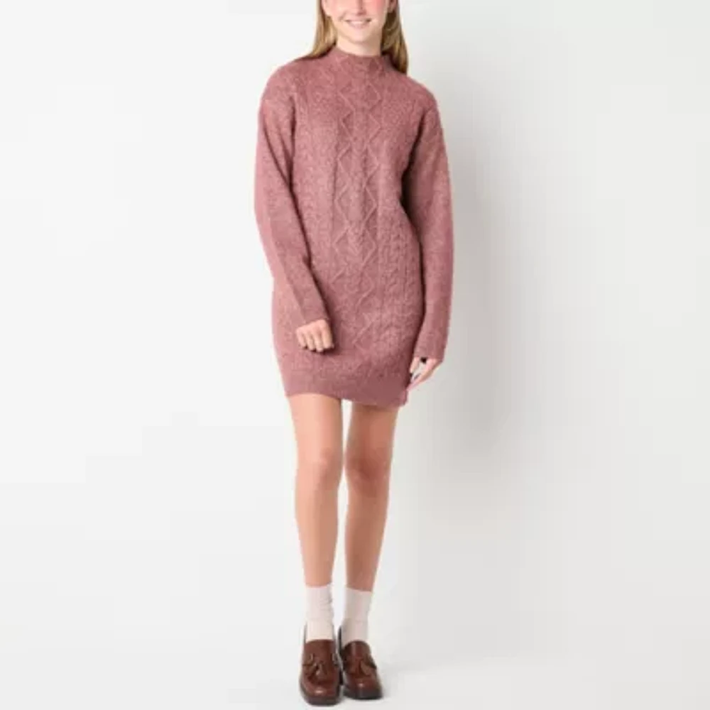 by&by Womens Long Sleeve Sweater Dress Juniors