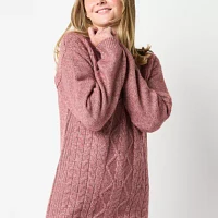 by&by Womens Long Sleeve Sweater Dress Juniors