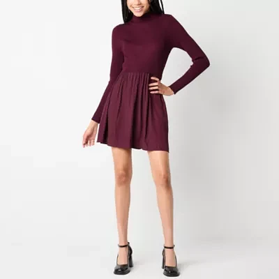 by&by Womens Long Sleeve Sweater Dress Juniors