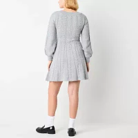 by&by Womens Long Sleeve Sweater Dress Juniors