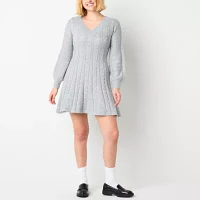 by&by Womens Long Sleeve Sweater Dress Juniors