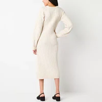 by&by Womens Long Sleeve Sweater Dress Juniors