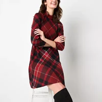 Jessica Howard Womens 3/4 Sleeve Plaid Shift Dress