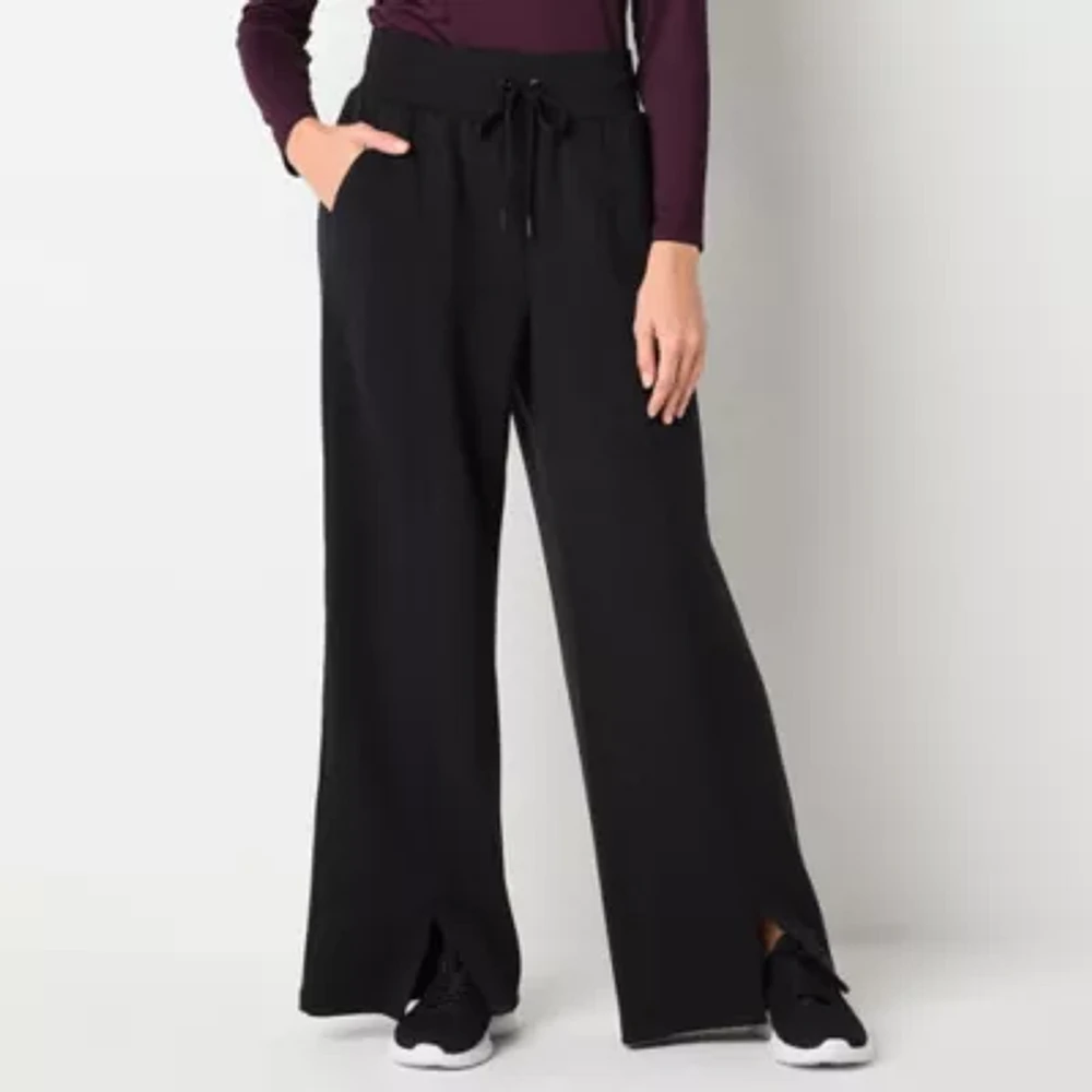 Xersion Womens Tall Scuba Mid Rise Wide Leg Pull-On Pants