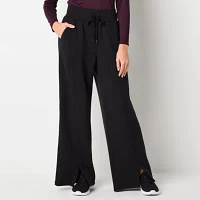 Xersion Womens Tall Scuba Mid Rise Wide Leg Pull-On Pants