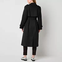 Worthington Womens Belted Midweight Trench Coat