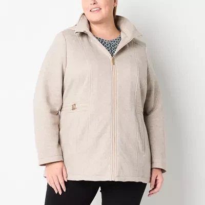 Liz Claiborne Womens Plus Fleece Midweight Jacket