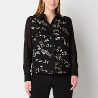 Worthington Womens Long Sleeve Regular Fit Button-Down Shirt