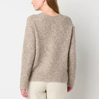 Worthington Womens V Neck Long Sleeve Pullover Sweater