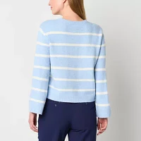 Worthington Womens Crew Neck Long Sleeve Pullover Sweater