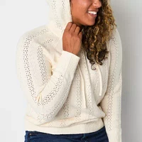 St. John's Bay Womens Hooded Long Sleeve Pullover Sweater