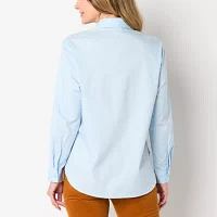 St. John's Bay Womens Long Sleeve Embellished Blouse