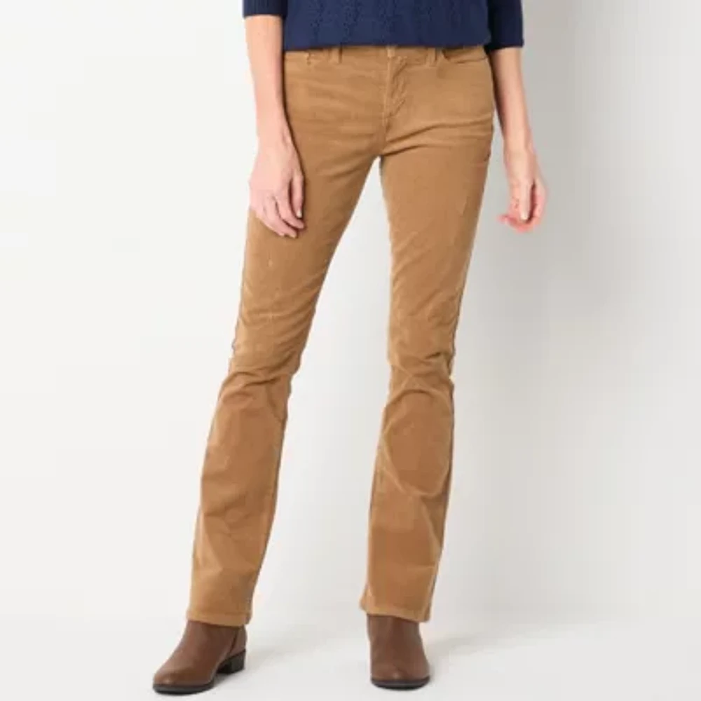 St. John's Bay Secretly Slender Womens Mid Rise Bootcut Corduroy Pant