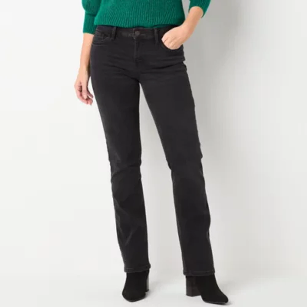 Liz Claiborne Sara Bootcut Womens Mid Rise Slim Pant