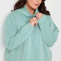 Stylus Plus Womens Funnel Neck Long Sleeve Pullover Sweater