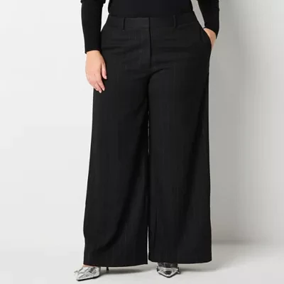 Worthington Plus Womens Wide Leg Pant