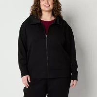 Xersion Plus Womens Scuba Long Sleeve Hoodie