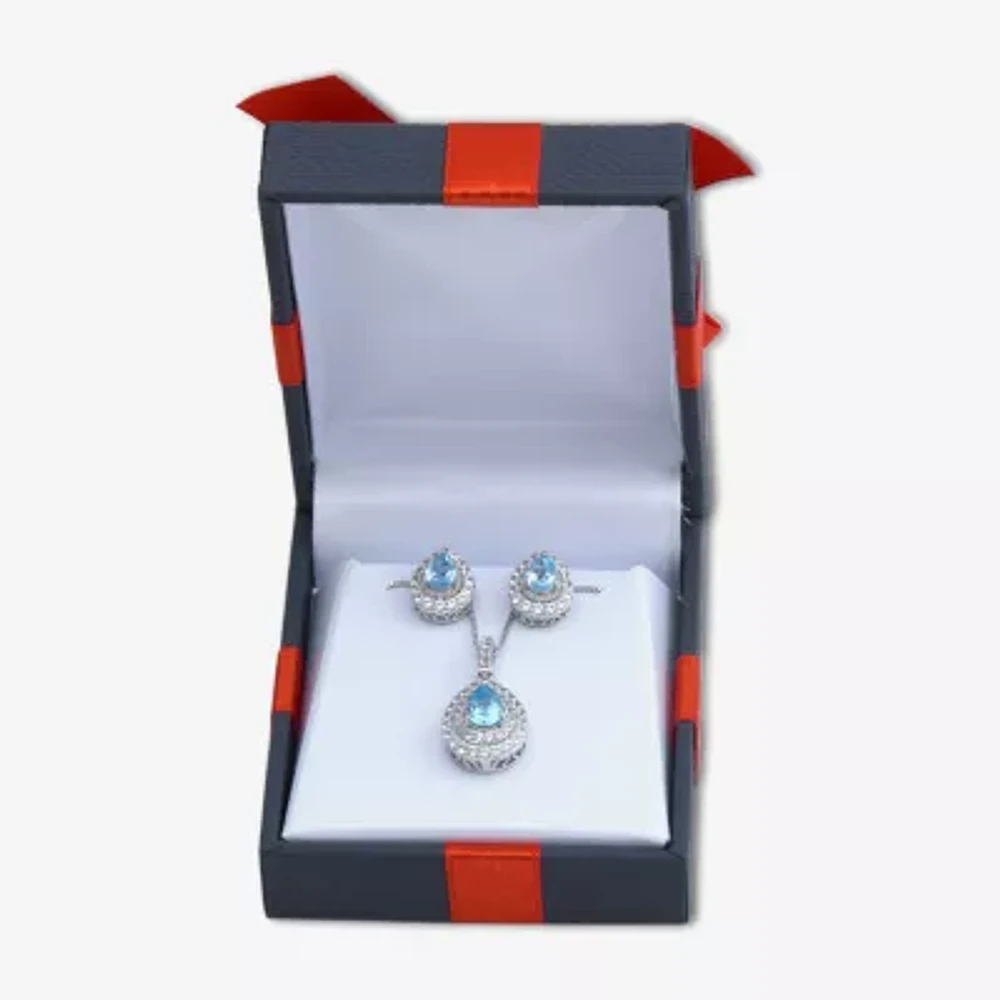 Gemstone Sterling Silver 2-Pc Pear Jewelry Set