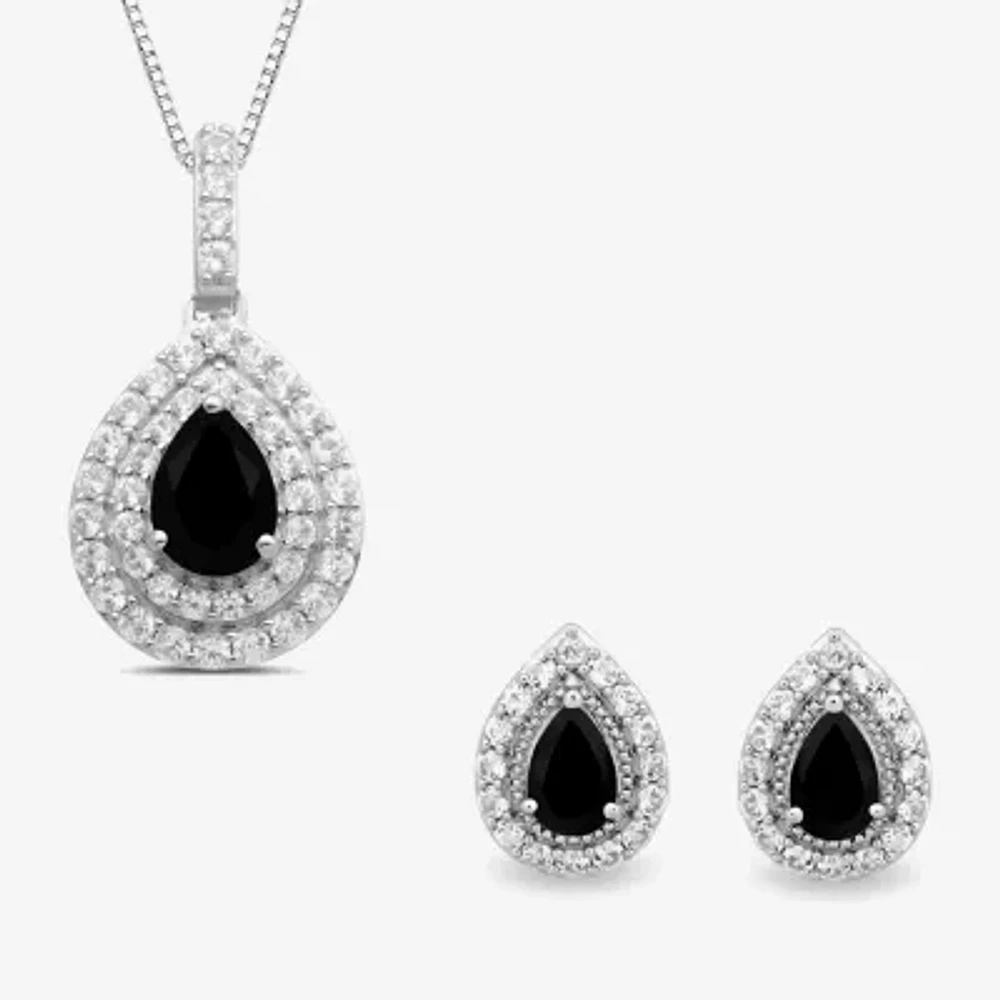 Gemstone Sterling Silver 2-Pc Pear Jewelry Set