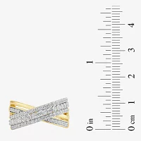 3/4 CT. T.W. Lab Grown White Diamond 10K Gold Crossover Band