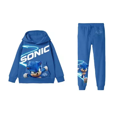 Little Boys 2-pc. Fleece Sonic the Hedgehog Pant Set