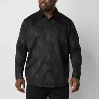 Shaquille O'Neal XLG Big and Tall Mens Classic Fit Long Sleeve Button-Down Shirt