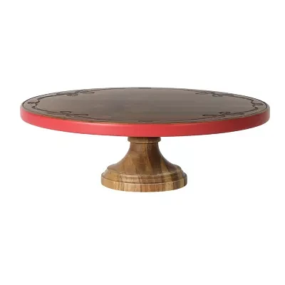 Martha Stewart Festive Bow Wood Cake Stand