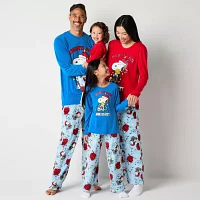 Mens Peanuts Snoopy Crew Neck Long Sleeve 2-pc. Matching Family Pant Pajama Set