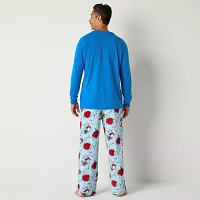 Mens Peanuts Snoopy Crew Neck Long Sleeve 2-pc. Matching Family Pant Pajama Set