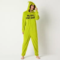 Unisex Adult Dr. Seuss Grinch Fleece Long Sleeve Matching Family One Piece Pajama