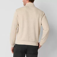 U.S. Polo Assn. Flatback Mens Mock Neck Long Sleeve Quarter-Zip Pullover