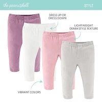 The Peanutshell Baby Girls 4-pc. Straight Pull-On Pants