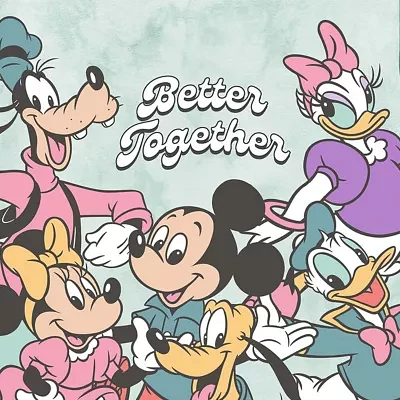 Disney Collection Little & Big Girls Crew Neck Short Sleeve Mickey and Friends Graphic T-Shirt