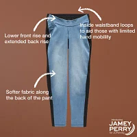 Jamey Perry x JCPenney Womens Adaptive Light Wash Denim Ponte Pant