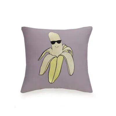 Urban Playground Cool Banana Square Throw Pillow