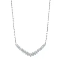 Womens 1 CT. T.W. Natural White Diamond 10K White Gold Chevron Necklaces