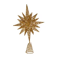 Kurt Adler 16.5-Inch Gold Glitter Wire 3d Star Treetop Topper