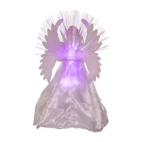 Kurt Adler 18-Inch White And Silver Fiber-Optic Led Angel Tree Topper