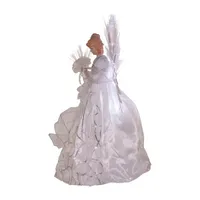 Kurt Adler 18-Inch White And Silver Fiber-Optic Led Angel Tree Topper