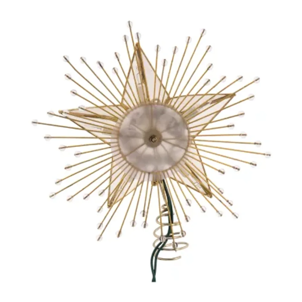 Kurt Adler 10-Inch 5-Point Capiz Star Tree Topper With Rays And Beads