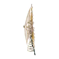 Kurt Adler 10-Inch 5-Point Capiz Star Tree Topper With Rays And Beads