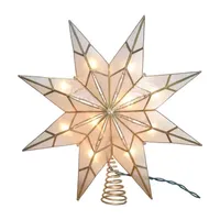 Kurt Adler 8-Point Gold Capiz Star Christmas Tree Topper