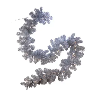 Kurt Adler Pre-Lit Silver Point Pine Christmas Garland