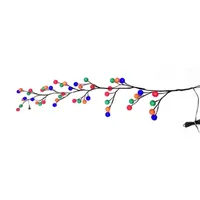 Kurt Adler Multicolor Cotton Ball Pre-Lit Indoor Christmas Garland