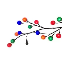Kurt Adler Multicolor Cotton Ball Pre-Lit Indoor Christmas Garland