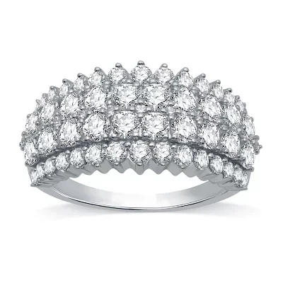 Womens 2 CT. T.W. Natural White Diamond 10K Gold Band