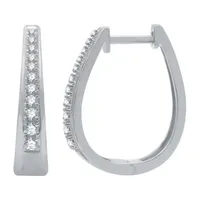 1/4 CT. T.W. Mined White Diamond Sterling Silver 19.6mm Hoop Earrings