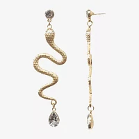 Bijoux Bar Gold Tone Snake Crystal Drop Earrings